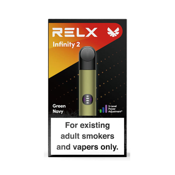 RELX France Vape Pen Relx infinity 2 Device Green Navy Color Colour Package RELX Français Dispositif  Couleur Marine Verte Pack

