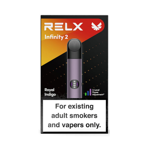 RELX France Vape Pen Relx infinity 2 Device Royal Indigo Color Colour Package RELX Français Dispositif  Couleur Indigo Royal Pack

