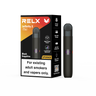 Emballage officiel de la RELX Infinity 2 Plus Noir Saphir présentant les 3 modes de puissance et la fonction de recharge ultra-rapide